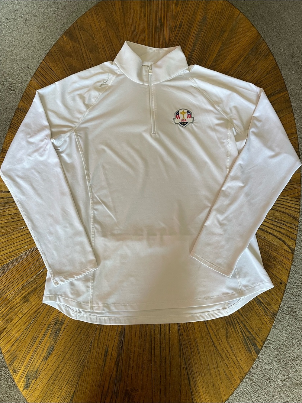 2023 Ryder Cup RLX Ralph Lauren White Long Sleeve Half-Zip Performance Top